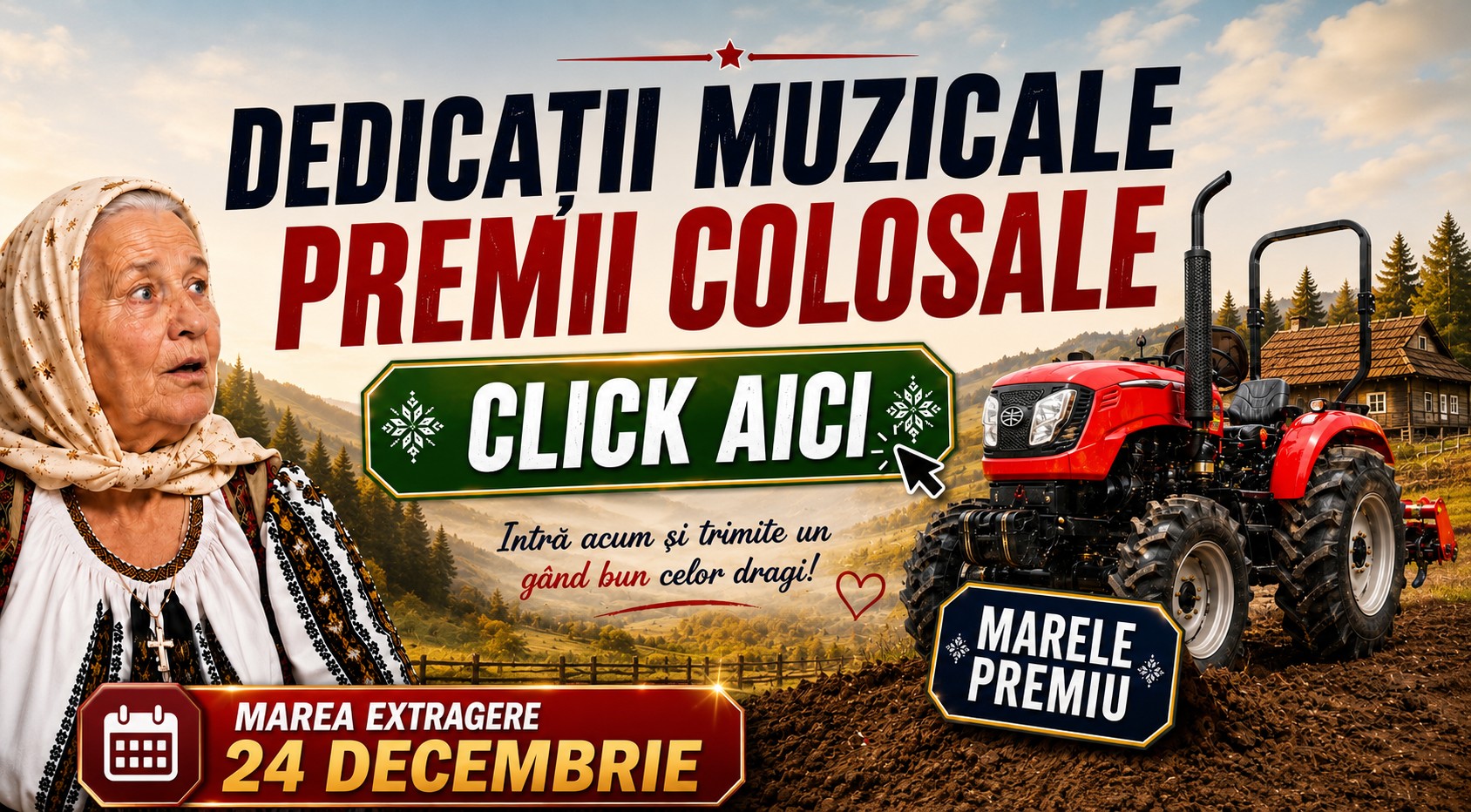 Dedicații muzicale, premii colosale — Tombola de Crăciun Radio Someș, marea extragere 24 decembrie