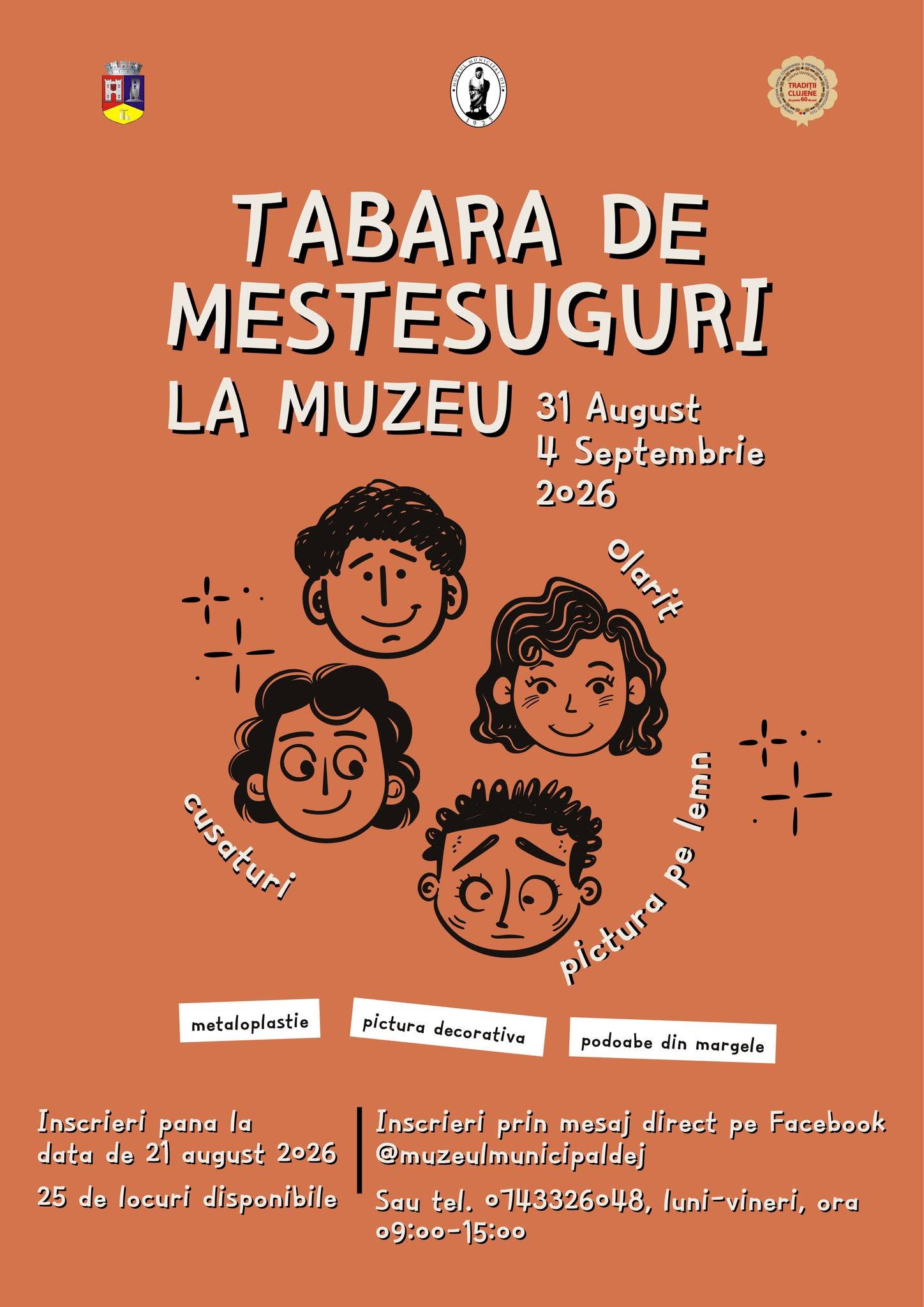 Primăria Dej, județul Cluj, dă startul înscrierilor pentru „Tabăra de Meșteșuguri la Muzeu”: copiii vor învăța tainele meșteșugurilor tradiționale!
