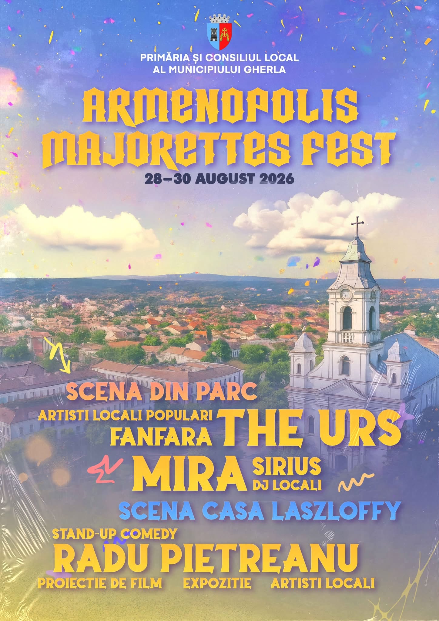 Municipiul Gherla, județul Cluj, găzduiește Armenopolis Majoretts Fest 2026. Trei zile de spectacole, concerte și Campionatul European de Majorete!