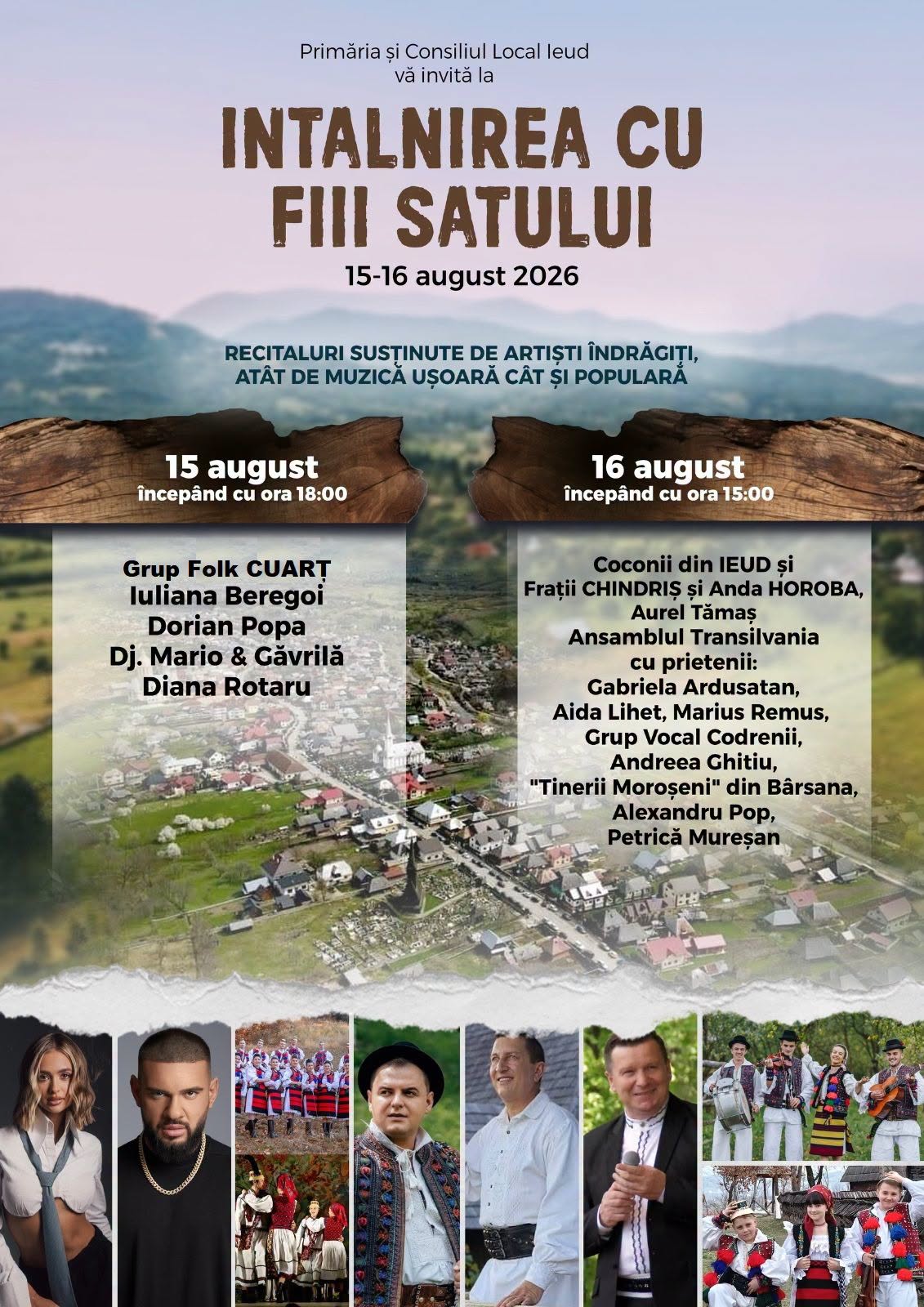 Ieudul își cheamă fiii acasă: două zile de sărbătoare, muzică și tradiție maramureșeană în perioada 15-16 august!