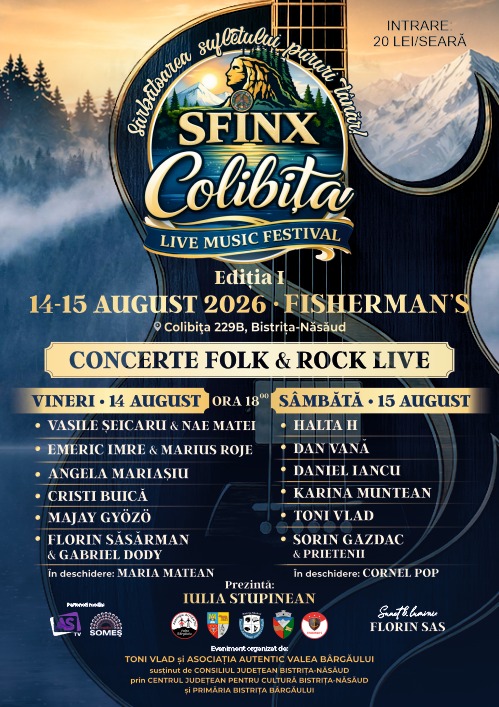 Colibița devine capitala muzicii folk și rock: prima ediție a Sfinx Colibița Live Music Festival aduce două zile de concerte live!