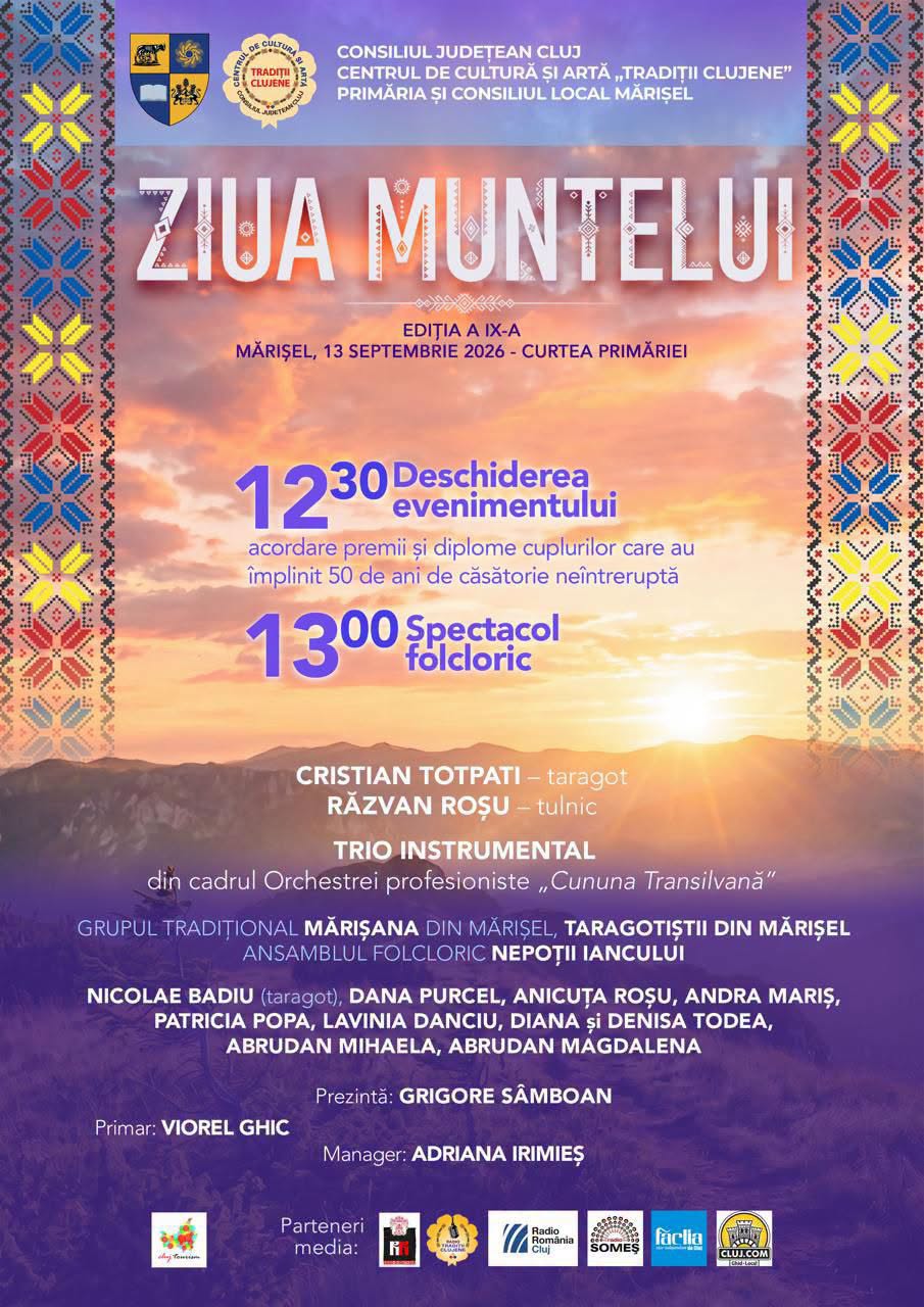 Ziua Muntelui revine la Mărișel, județul Cluj: tradițiile din Apuseni, cântecul popular și poveștile de-o viață, în centrul sărbătorii, duminică, 13 septembrie!